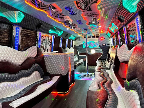 luxury bus with led lights